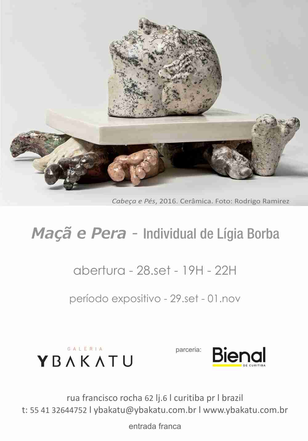 Maçã e Pera  Exposição individual de Ligia Borba - Galeria Ybakatu